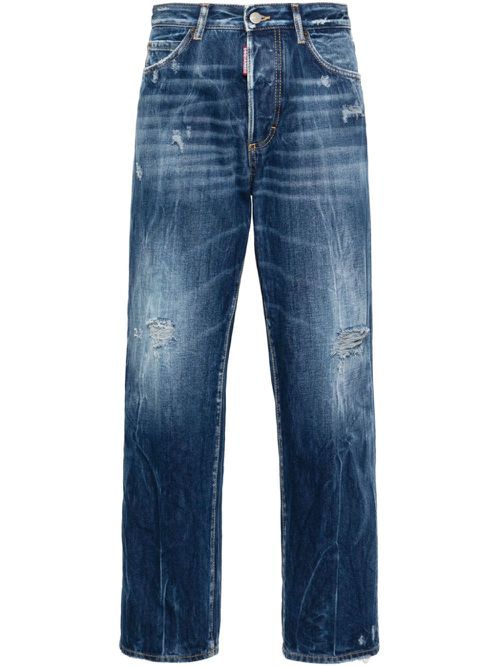 Mid-rise straight-leg jeans - Blue