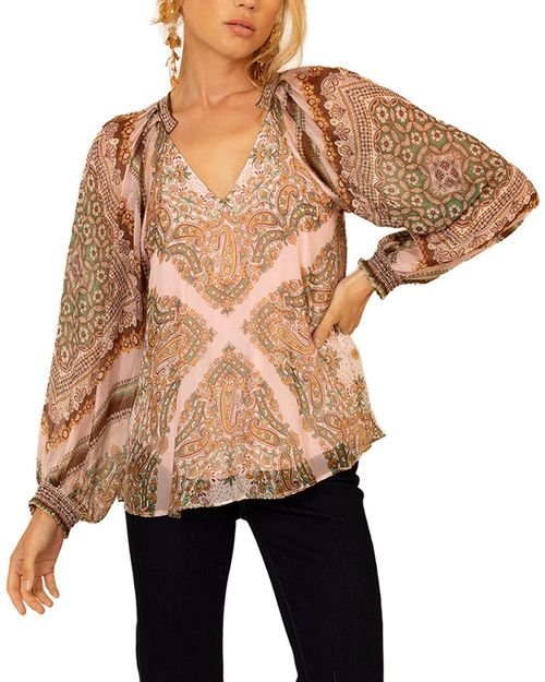 August Silk-Blend Top