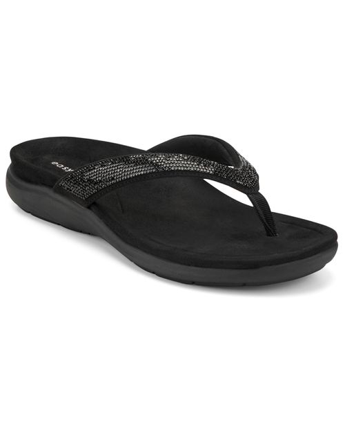 Women's Wendi Embellished Thong Slip-On Sandals - Black Rhinestone