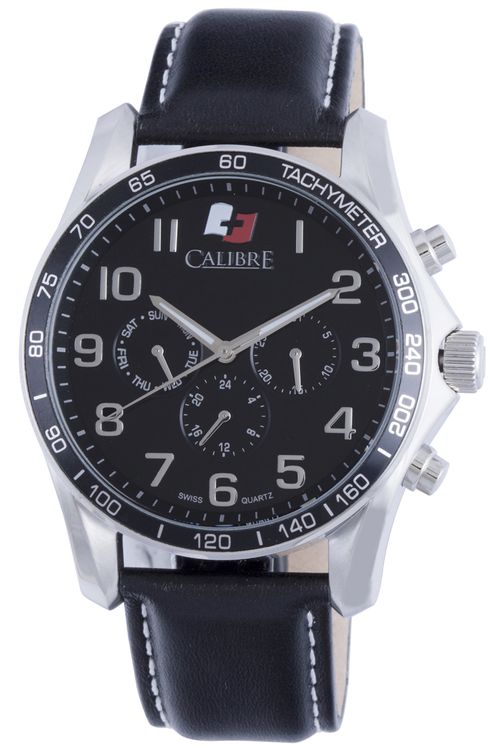 Buffalo Black Dial Black Leather Mens Watch SC-4B1