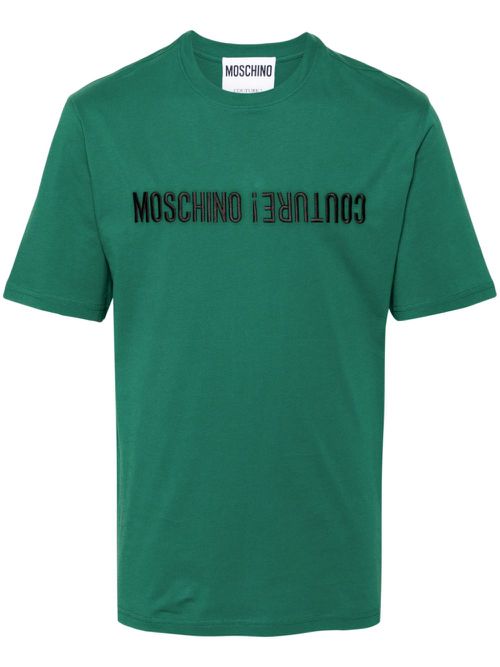 Logo-embroidered cotton T-shirt - Green