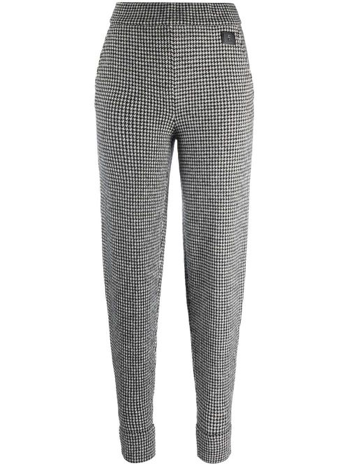 Houndstooth-pattern print trousers - Black