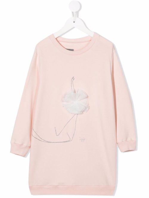 Embroidered-detail jumper dress - Pink