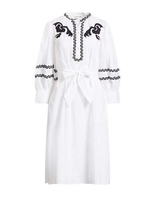 Woman Midi dress White Size 10 Cotton