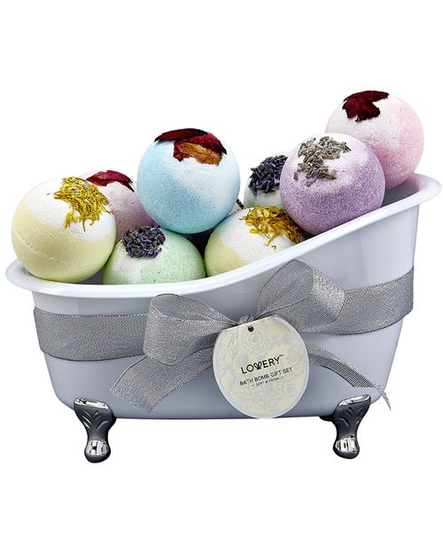 Shea & Cocoa Butter Bath Bombs Gift Set, 10 Oversized Scented Bath Bombs
