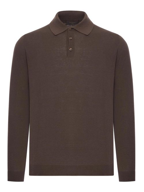 Slim Fit Cotton And Silk Polo Shirt