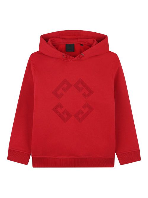 Logo-print hoodie - Red