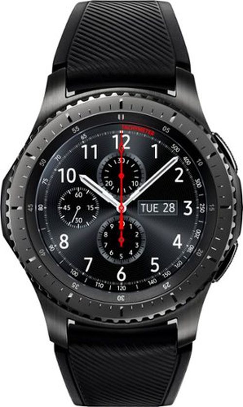 Geek Squad Certified Refurbished Gear S3 Frontier Smartwatch 46mm Stainless Steel - Black