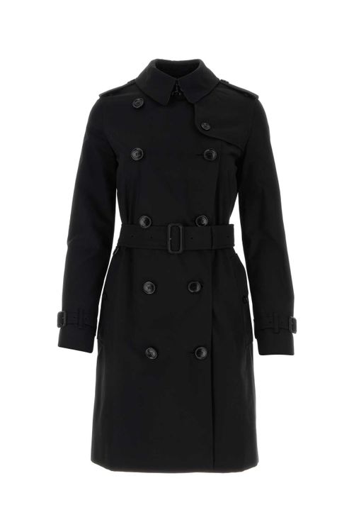 Cotton Gabardine Trench Coat — Black