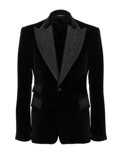 Man Blazer Black Size 44 Cotton, Polyester, Silk, Acetate, Acrylic