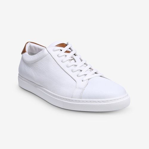 Courtside Lace-up Sneaker in White Leather
