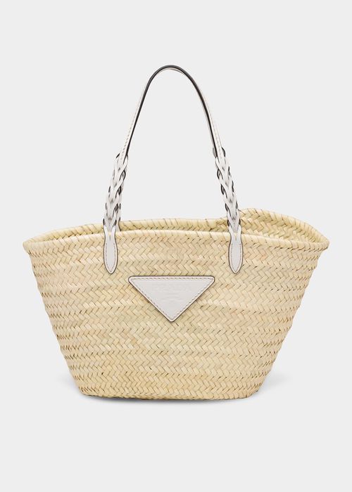 Woven Straw Basket Tote Bag