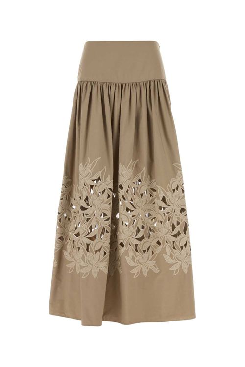 Cotton Skirt — Beige