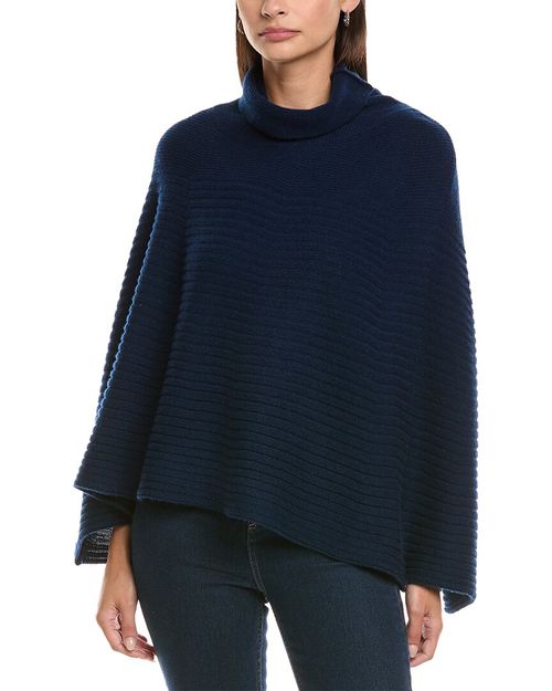 Cashmere Circular Rib Cashmere & Wool-Blend Poncho
