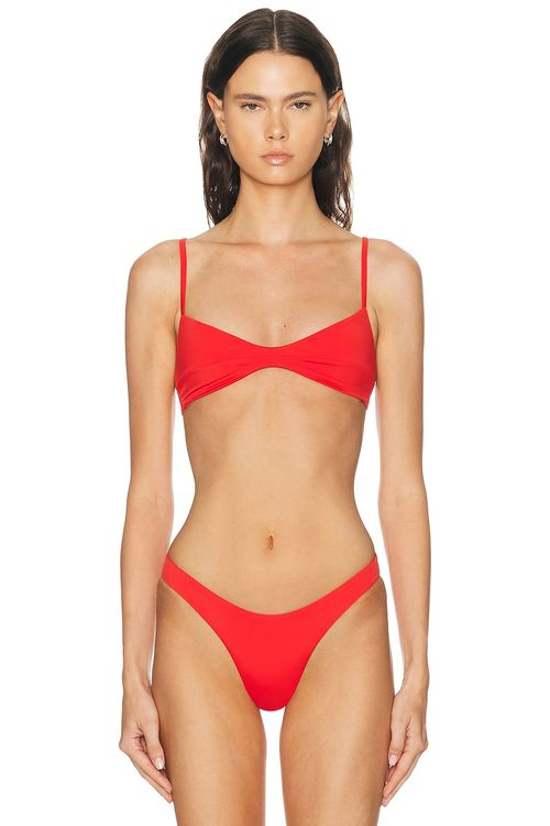 HAIGHT. Adjustable Monica Bikini Top in Red Shift - Red. L also in