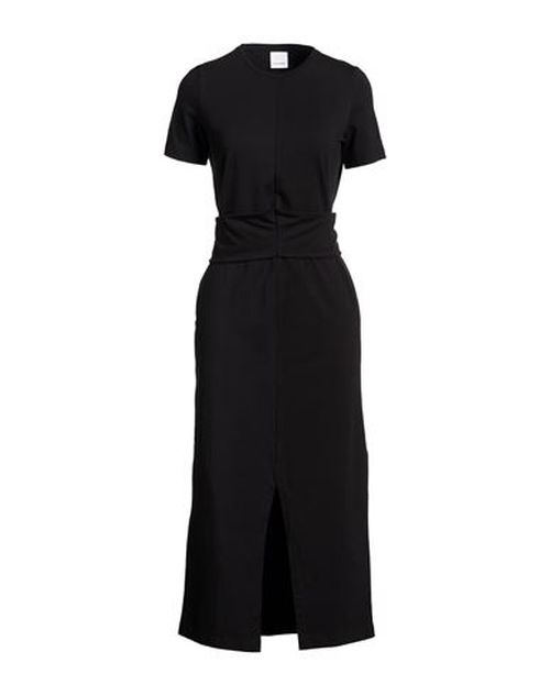 Woman Midi dress Black Size M Cotton, Elastane
