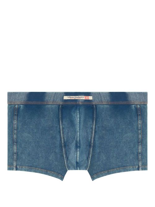 Denim-effect stretch-cotton boxers - Blue