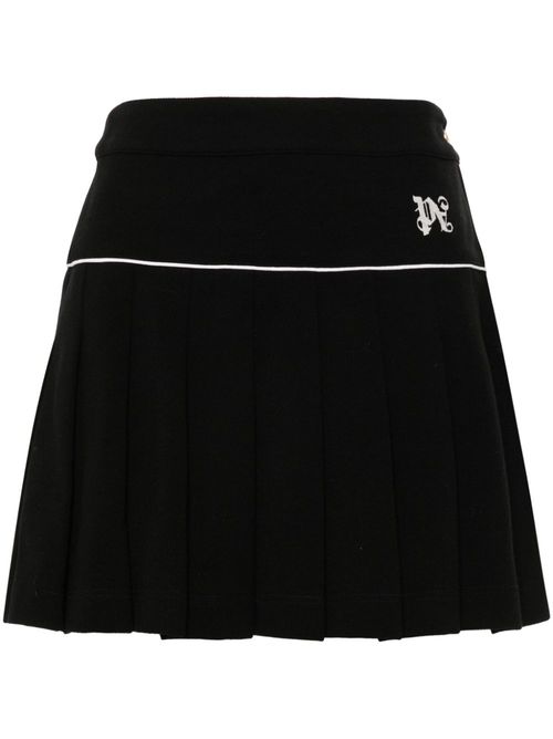 Monogram pleated skirt - Black