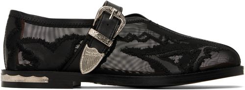 Toga Pulla Black Mesh & Leather Loafers