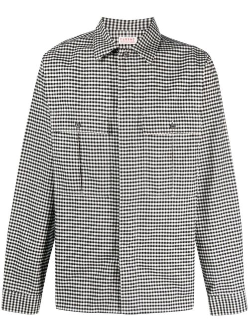 Check-pattern cotton shirt - Black