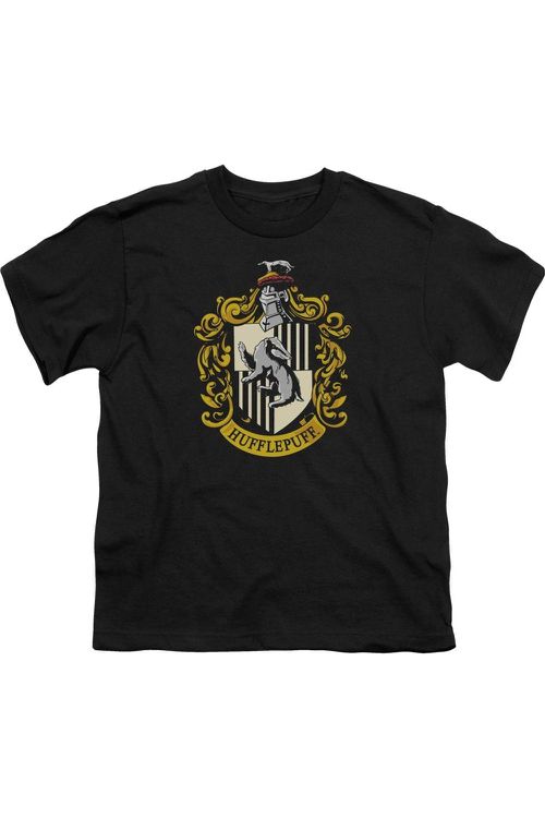 Harry Potter Hufflepuff Crest Short Sleeve Juvenile Tee / T-Shirt