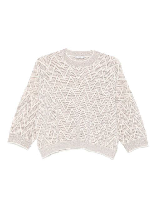Zigzag-knit sweater - Neutrals