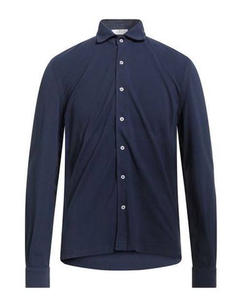 Man Shirt Midnight blue Size 42 Cotton
