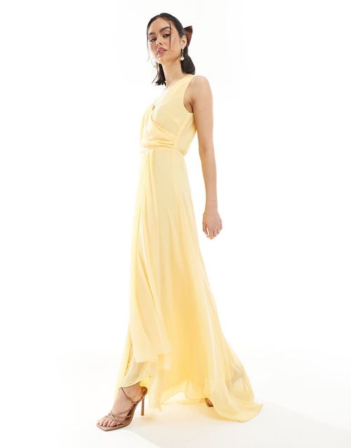 sachin and babi light blue dress Black Lux Chiffon Bridesmaid Dresses main image 0
