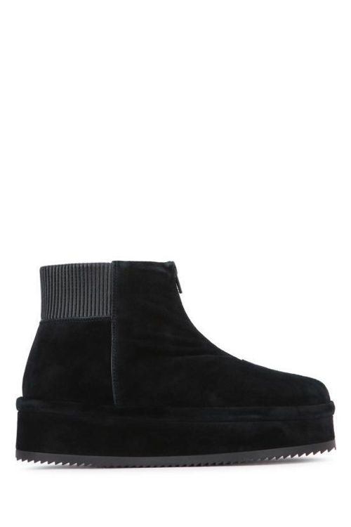 Platform Suede Boot — Black