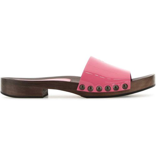 Miu Miu Fuchsia Leather Clog