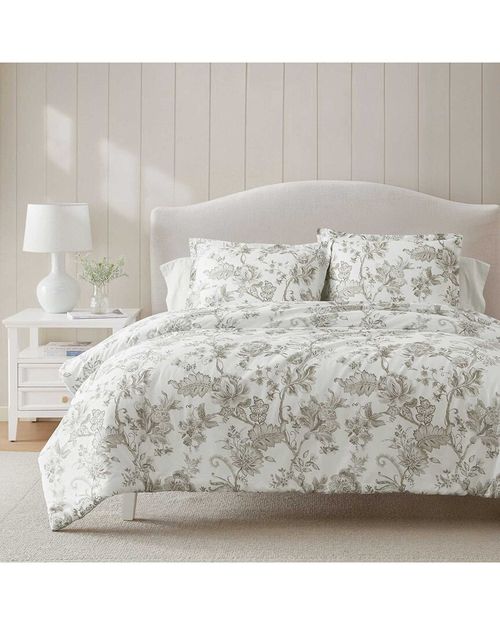 Avery Floral 100% Cotton Sateen Comforter Set
