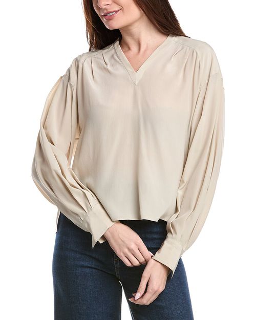 High-Low Silk Blouse