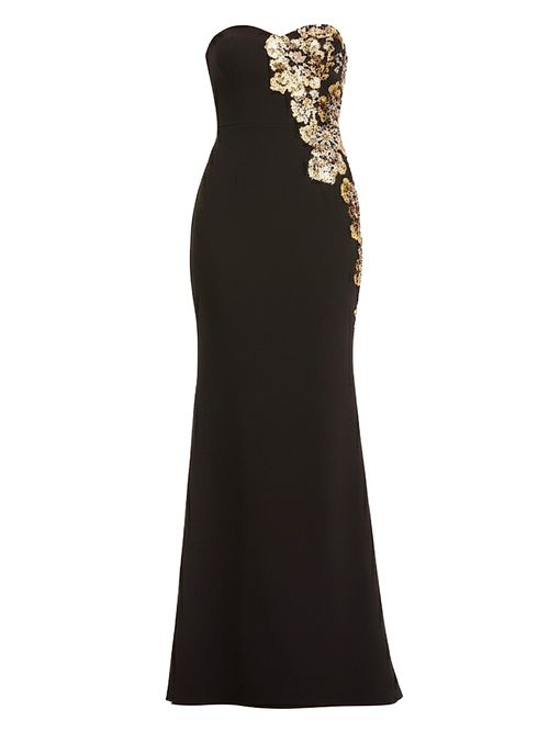 Women's Tiana Floral-Detail Strapless Mermaid Gown - Gold Multi