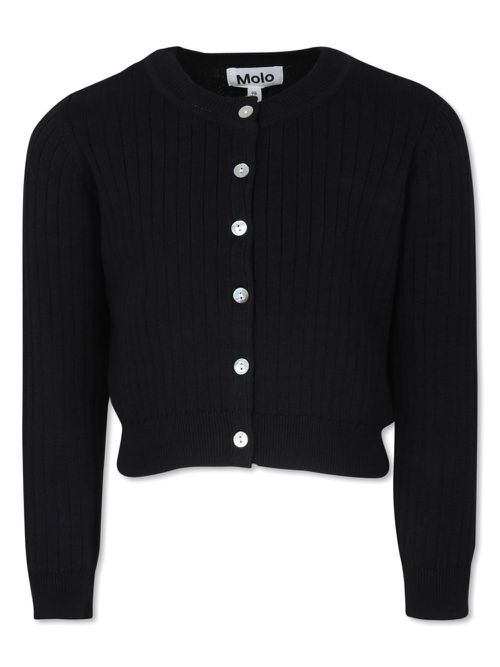 Ribbed-knit cropped cardigan - Black