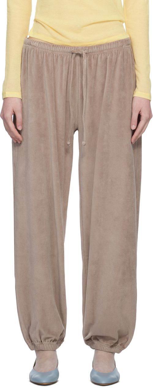 Taupe Velour Pillow Sweatpants