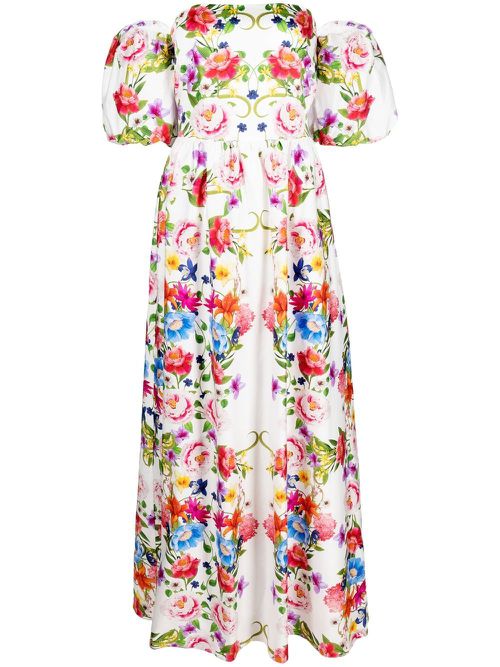 Juliet off-shoulder puff-sleeve dress - White