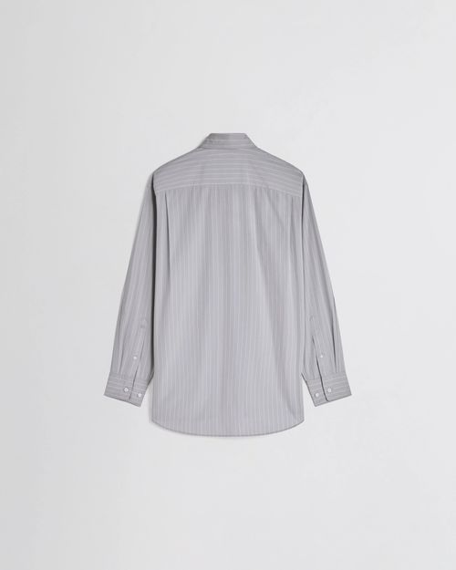 Pinstriped Cotton Shirt — Gray
