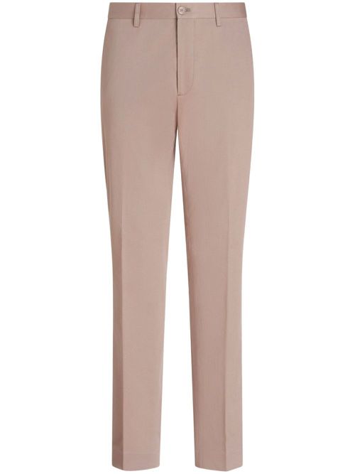 Pegaso-embroidered chino trousers - Neutrals