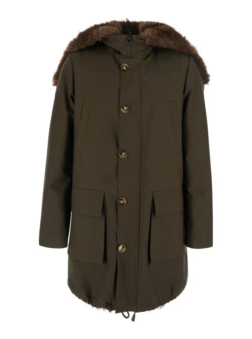 Hooded Cotton Parka — Green