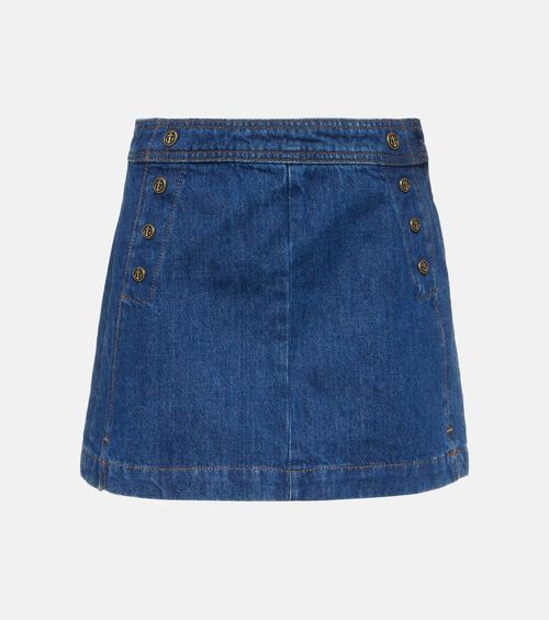 Sailor Snap denim miniskirt