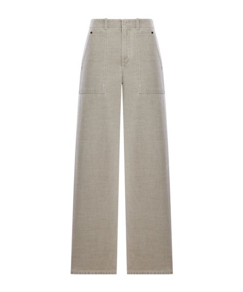 Logo Embossed Wide-Leg Jeans