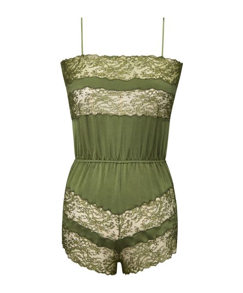 Silk satin lace jumpsuit