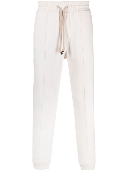 Drawstring cotton track pants - Neutrals