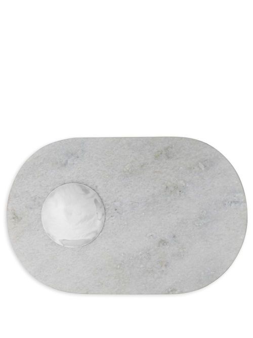 Stone curved chopping board - White