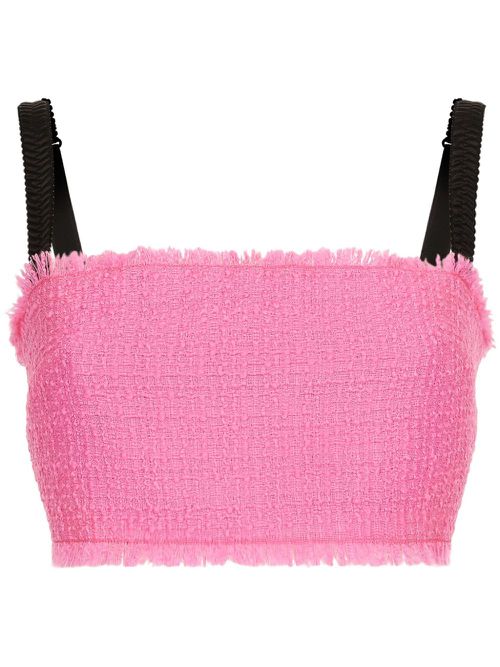 Rachel tweed cropped top - Pink