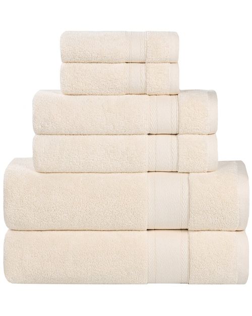 Belmont Zero Twist Cotton Medium Weight Soft Absorbent 6pc Towel Set