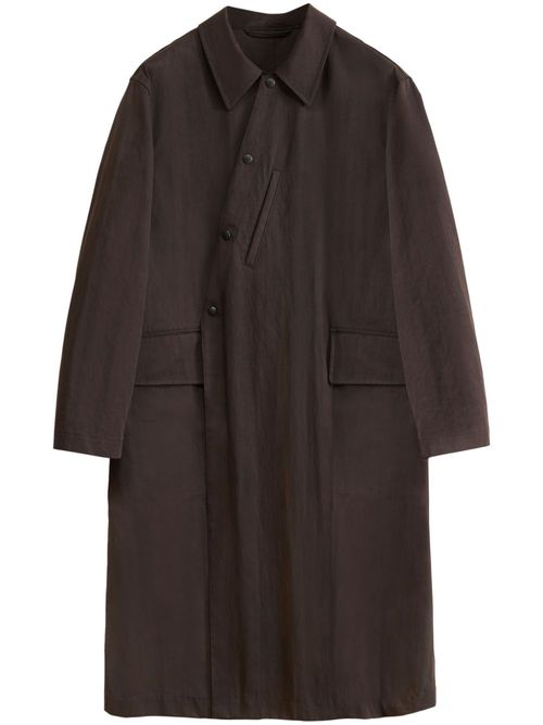 Asymmetric trench coat - Brown