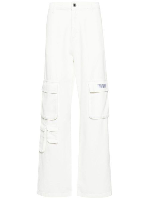 Denim cargo pants - White