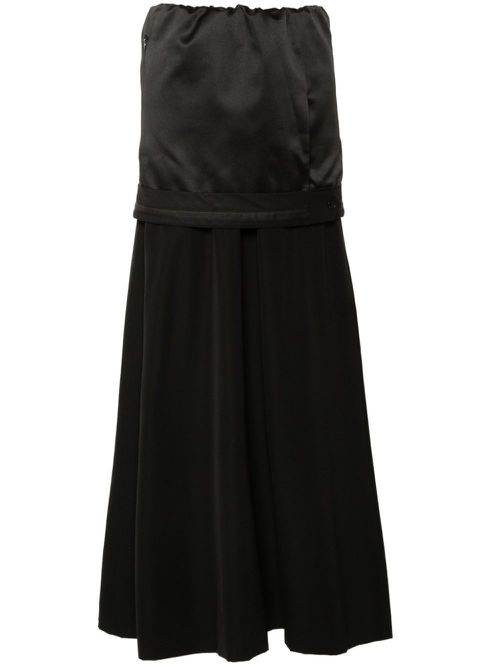 Layered wool maxi skirt - Black