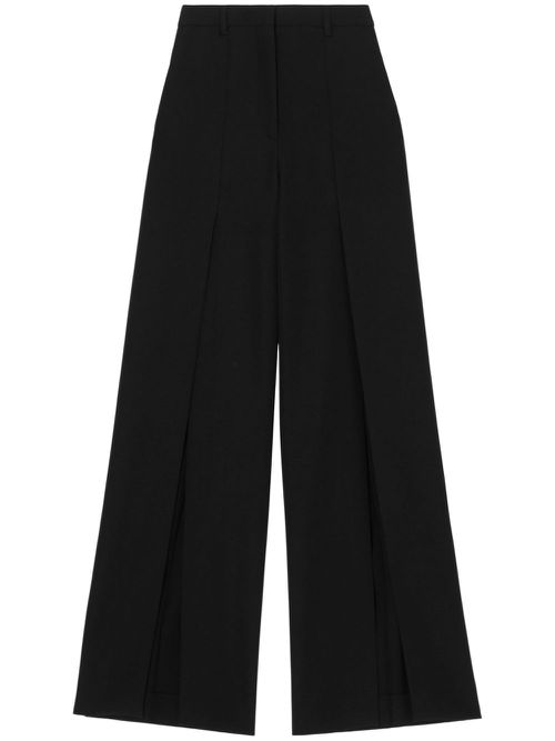 Wool wide-leg trousers - Black